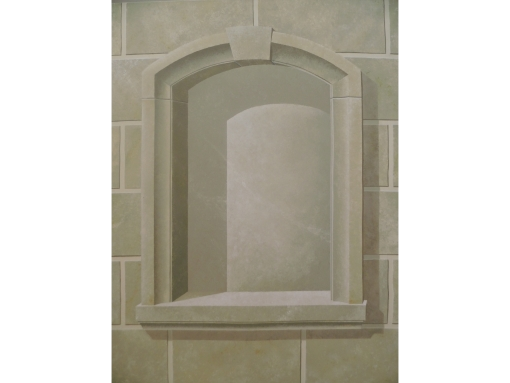Kalkstein-Imitation mit gemalter Fensternische – Acrylmalerei